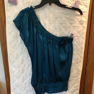 One shouldered satin top